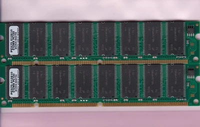 Kit de memoria de escritorio de rango único 1 GB 2x512 MB PC133 MICRON B6947RA 64Mx4 PC-133 SDR Foto 1 de 2