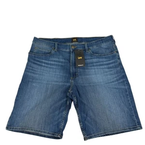 Lee Regular Fit Mens Denim Avenger Jean Shorts Size 36 Blue Cotton Blend Classic - Picture 1 of 7