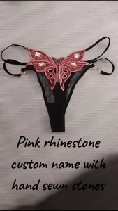 Women Sexy Lace Butterfly Thong Breathable Knit Fabric Low Rise Custom Panties - Picture 1 of 5