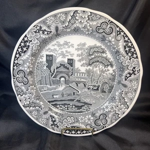 Spode Archive Collection Traditions Serie CASTLE 10,5" Speiseteller schwarz weiß - Bild 1 von 20