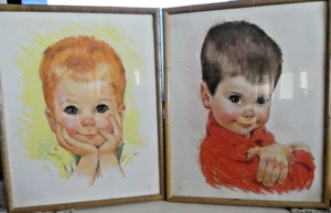 1960s Northern Tissue All American Boys Framed Prints 11x14 Set of 2 Vintage - Picture 1 of 3