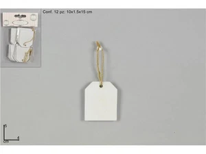 DUE ESSE DISTRIBUZIONI Etichette Legno 5 x 4 Cm Bianche 12 Pz - Imagen 1 de 1