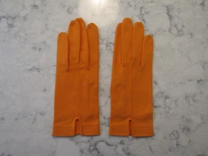 Vintage NOS neue ungetragene orange Nylon Handschuhe-Made in Western Germany---Gr. 6 1/2 - Bild 1 von 5