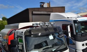 Roof Bar C U-Shape+Jumbo Spots+Flush LED To Fit Renault C Range Stainless Steel - Picture 1 of 12