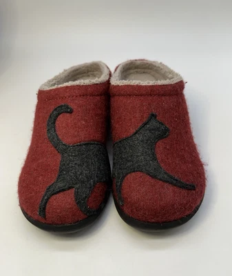 LL Bean Daybreak Scuffs Mujer 8 Med Rojo Gato Sin Cordones Casa Zapatillas Forradas Foto 1 de 4