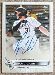 2022 Topps Chrome Rookie Autograph #RA-RV Ryan Vilade Colorado Rockies Auto RC - Picture 1 of 3