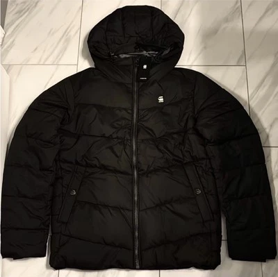 Chaqueta acolchada con capucha negra G-Star Raw para hombre $280 nueva Foto 1 de 4