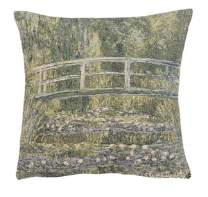 Monet's Bridge at Giverny III European Belgium Tapestry Cushion Throw Pillowcase - Picture 1 of 10