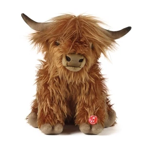 Living Nature Highland Cow Brown Soft Toy Farm Toy with Sound | Soft Toy Gift - Picture 1 of 5
