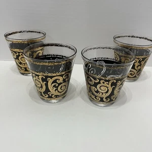 Vintage Durchbruch Ebenholz Barock Altmodisch Gläser 4er Set - Bild 1 von 6