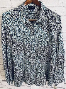 Nuevo con etiquetas Nueva Camisa FOXCROFT 24W Sin Arrugas Para Mujer Patrón Botones Forma Ajuste - Imagen 1 de 7