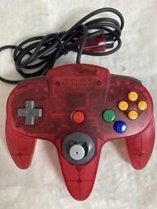Nintendo 64 N64 Controller Clear Red Translucent Official Original Tested JAPAN - Picture 1 of 3