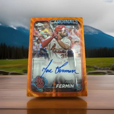 2024 Topps Chrome Jose Fermin Orange Wave  -/25 auto,autograph RA-JFE - Image 1 of 2