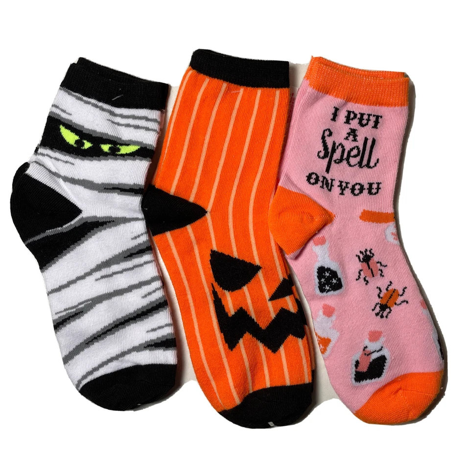 Halloween Adulto Calcetines Talla 9-11 Momia Calabaza Te hechizo Lote de 89 Foto 1 de 4