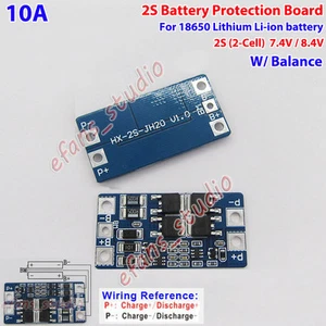 2S 7.4V 8.4V 10A Li-ion Lithium LiPo 18650 Battery BMS Protection Board Balance - Picture 1 of 3