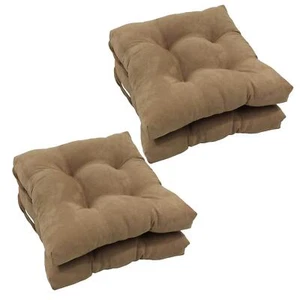 Blazing Needles 16-inch Solid Micro Suede Square Tufted Chair Cushions (Set of 4 - Picture 1 of 1