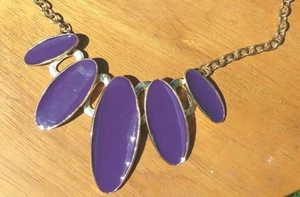 21" Purple & Goldtone Adjustable Necklace - Picture 1 of 4