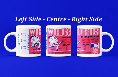 1969 New York Mets World Series  Full Ticket Printed White Coffee Mug 11oz Cover