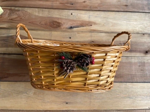 Brand New Oval, woven Christmas Basket Cover