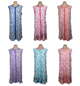 Women's Floral Nightgown Sleeveless Button Down Pajama M-3XL #1868 New - Picture 1 of 8