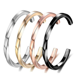 Open Bracelets for Men/Women Cuff Bangle Stainless Steel Jewelry Gifts