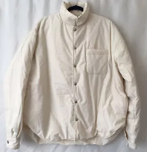 John Elliot Men Puffer Oversized Ivory Jacket Snap Buttons Pockets Sz 3 (Large) - Picture 1 of 11