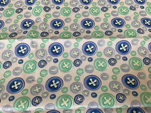 Cotton Fabric Remnant Buttons Design 55 x 45 cm ( P163 ) - Picture 1 of 7