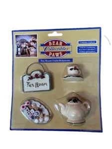 Bear Paws Collectibles Miniatur Tea Room Teddybär Tea Party 4-teiliges Set - Bild 1 von 5