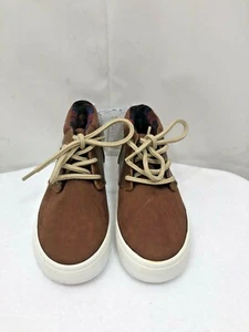 Old Navy Boys Brown Faux Sueda Leather Lace Up Ankle Sneakers - Picture 1 of 12