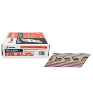 3" x .120 30° Brite Smooth Shank Framing Nails Paper Tape 2500ct Box Full Head - Picture 1 of 14