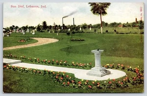 Libanon Indiana ~ Oak Hill Friedhof Grabsteine ~ Flower Path to Sun Dial ~ 1910 PC - Bild 1 von 2