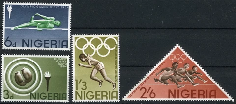 Nigeria 1964 Olympics Track Hurdles High Jump MNH (SC# 166-168) Cover