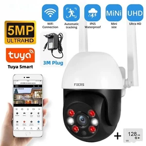 5MP Überwachungskamera Außen Wlan mit Bewegung Melder Nachtsicht +128GB SD-Karte - Bild 1 von 10