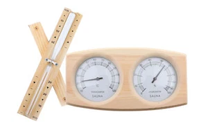 2er Sauna Set Basic S | Sanduhr Thermometer Hygrometer Klimamesser Holz Zubehör - Bild 1 von 6
