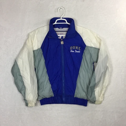 Vintage 90s Logo 7 Duke Blue Devils Full Zip Nylon Jacket Windbreaker SZ Medium Cover