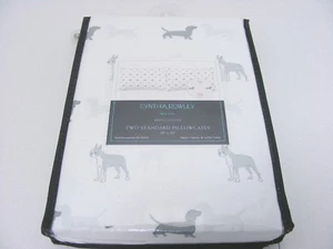 Cynthia Rowley Daschund Dogs & Boston Terrier Bulldogs 20x30in Pillowcases NEW ! - Picture 1 of 3