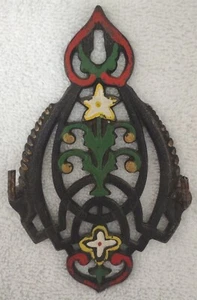 Decorative Cast Iron Double Key Hook Hand Painted - Picture 1 of 5