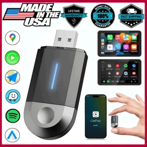 2-in-1 Wireless Carplay Android/IOS Auto Adapter Mini Box Plug &Play Car Dongle - Picture 1 of 12