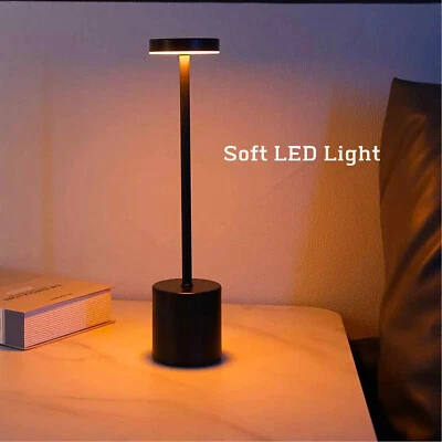 Cordless LED Touch Sensor Table Desk Lamps Dimmable Night Lights Rechargeable - Image 1 of 4