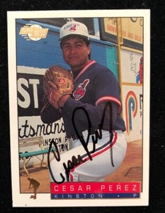 CESAR PEREZ 1993 FLEER EXCEL AUTOGRAPHED SIGNED AUTO BASEBALL CARD RARE 48