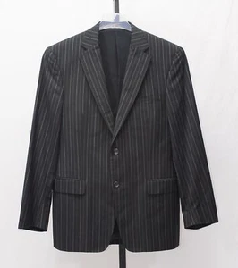 Versace Collection Black Striped Wool Blazer Jacket Size 50 - Picture 1 of 12