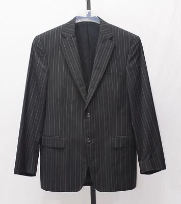 Versace Collection Black Striped Wool Blazer Jacket Size 50 - Image 1 of 4