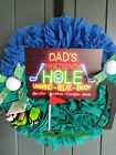 Father's day door wall decoration wreath Golf themed with toy buggy, ribbon etc