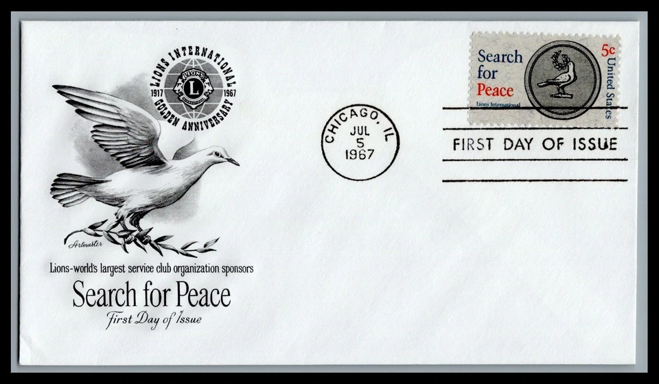 US FDC # 1326 5c Search for Peace  Artmaster  1967, 9L690 - Image 1 of 1