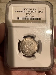 1902 CHINA KIANGNAN 20 CENTS NGC XF45 - Picture 1 of 2