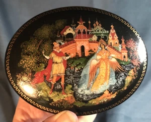 Vintage The Tale of Tsar Saltan Porzellan Schmuckschatulle 3784A Made In USSR 1989 - Bild 1 von 7