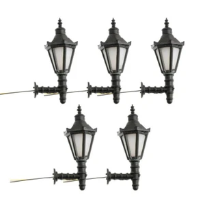 5PCS Model Railway Led Lamppost Lamps Wall Lights 1:25 G Scale 3V Warm White - Picture 1 of 7