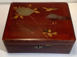 Caja de madera, diseño asiático, flor, pájaro, agua, montaña, hecho en Japón, LEER - Imagen 1 de 22