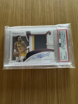 2021-22 Immaculate Duane Washington Jr 球衣签名 RC 10/25 PSA 9 — 第 1/3 张图片
