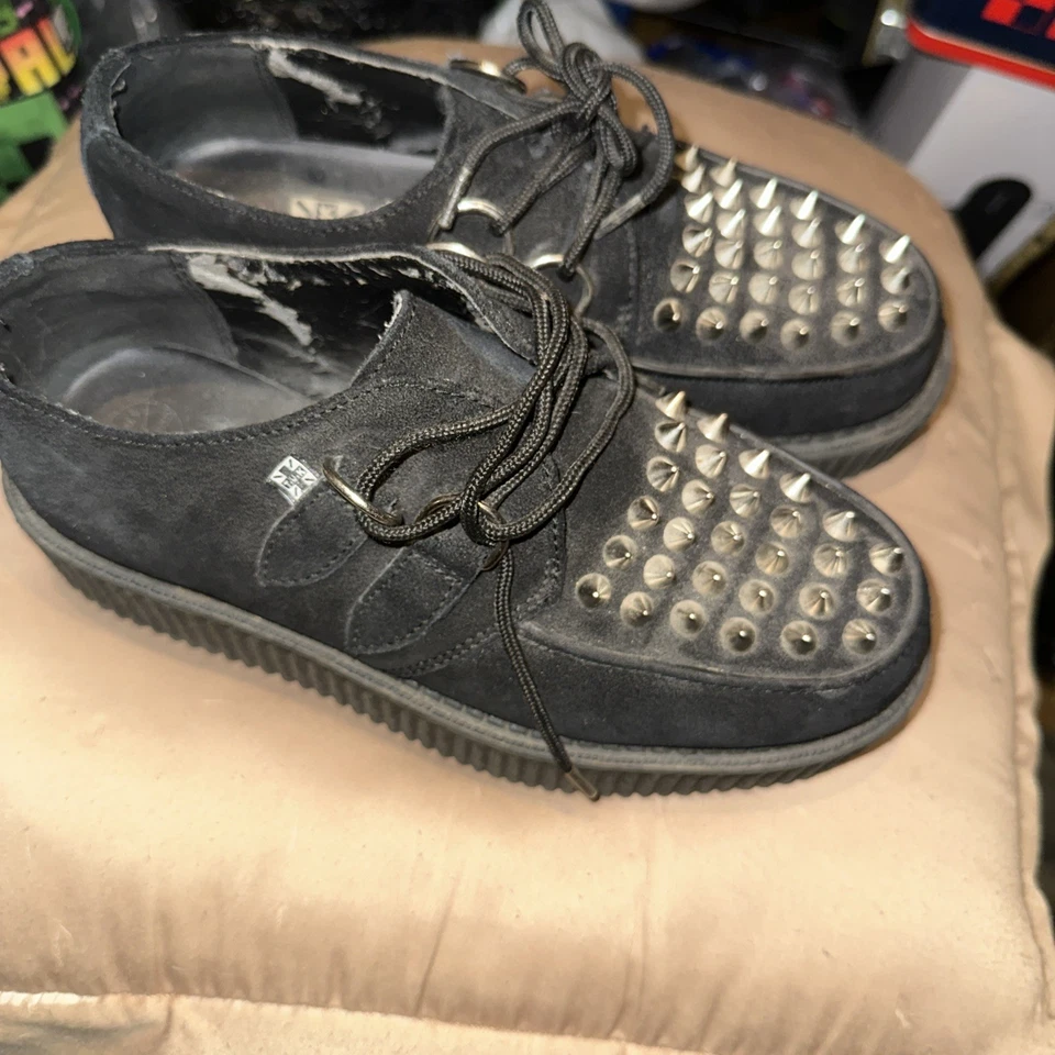 T.U.K Black spike Suede Creeper - Image 1 of 4